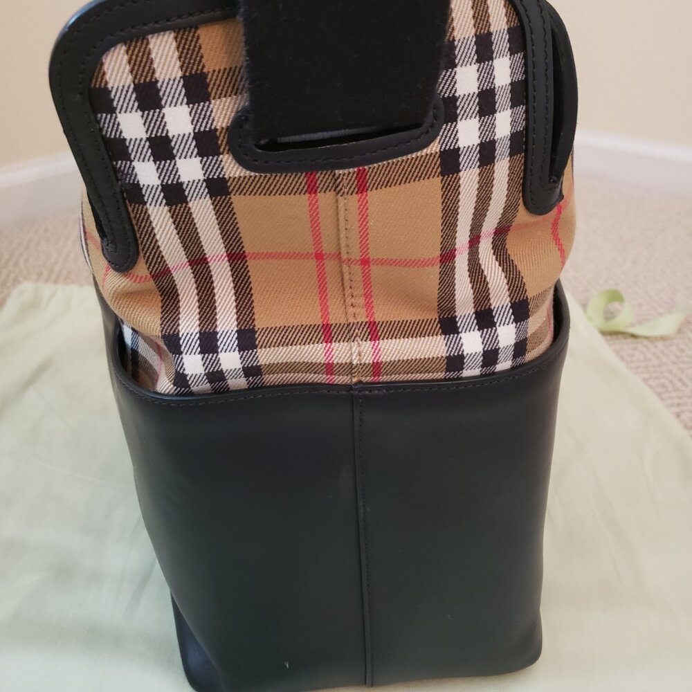 BURBERRY Diaper Tote Bag with Calf Grain Leather & Gold Trim - Picture 7 of 8
